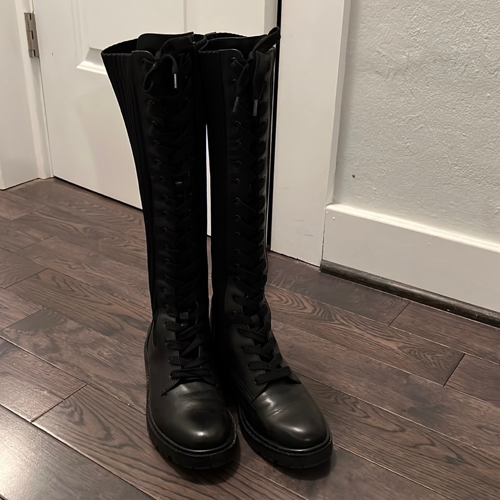 Sam Edelman black laced cargo boots